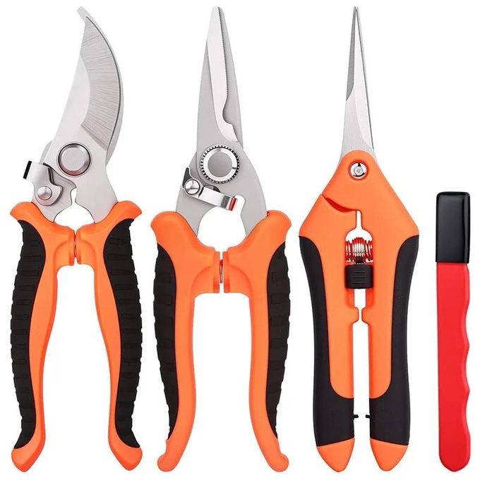 ENSEMBLE DE 4 SECATEURS DE JARDIN