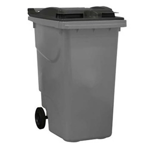 BAC A DECHETS 360L GRIS NOIR EN PLASTIQUE