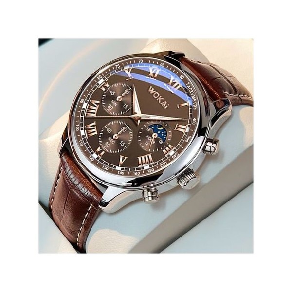 MONTRE A QUARTZ POUR HOMME - MARRON